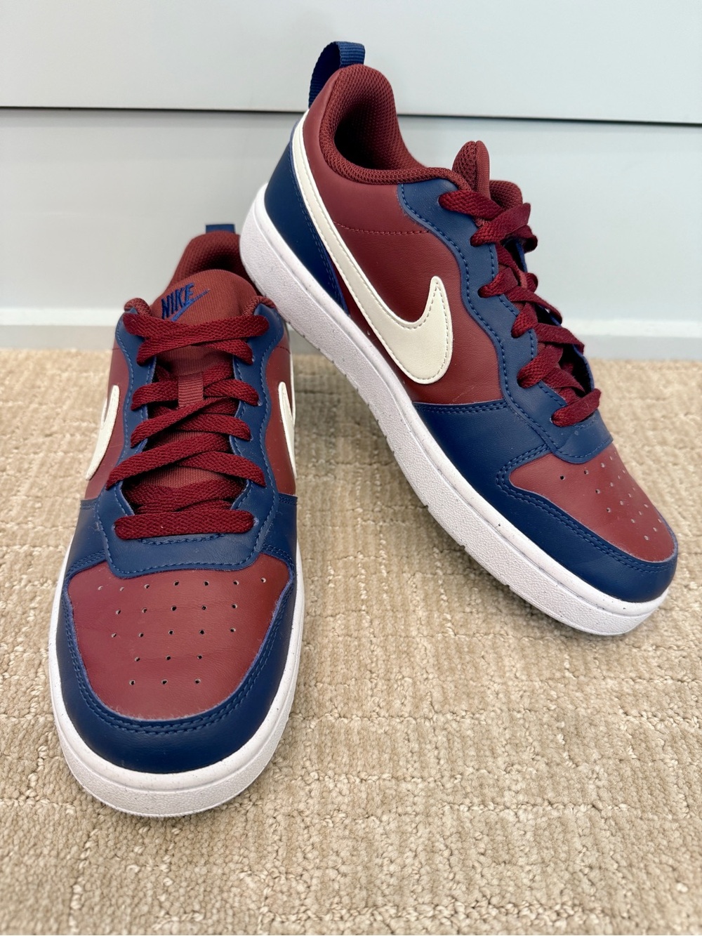 Nike Kids Court Borough Low Recraft Sneakers - navy & burgandy